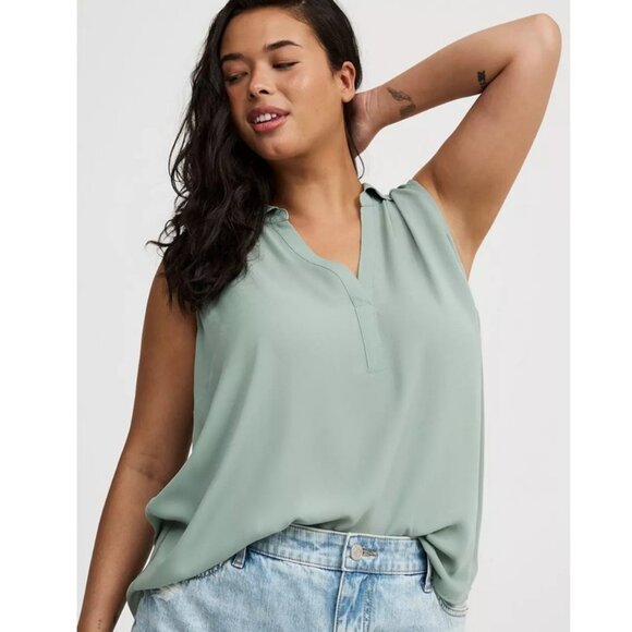 Torrid Harper Georgette Pullover Sleeveless Blouse Light Green Women's Size 4X - Picture 9 of 9